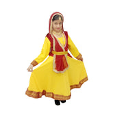 Kathak Dress - Yellow & Maroon Anarkali Dress IMC399