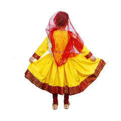 Kathak Dress - Yellow & Maroon Anarkali Dress IMC40000-Yelmaroon