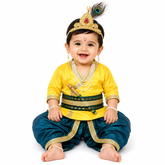 Krishna Dress for Baby Boy Kids Set of 10 Little Krishna Ji Kanha Janmasthmi Costume for Boys Kids (IMC20000-Dblue)