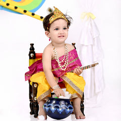 Krishna Dress for Baby Boy Kids Set of 10 Little Krishna Ji Kanha Janmasthmi Costume for Kids