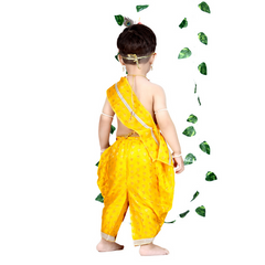 Krishna Dress for Baby Boy Kids Set of 10 Little Krishna Ji Kanha Janmasthmi Costume for Kids (IMC45001-SATYEL)
