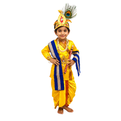 Krishna Dress For Boys - Yellow Blue