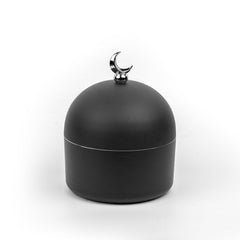 Black Moon Dome Jar / Container having sliver Crescent on top which is perfect for home decor and gifting
