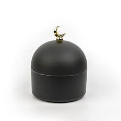 Black Moon Dome Jar / Container having golden Crescent on top which is perfect for home decor and gifting