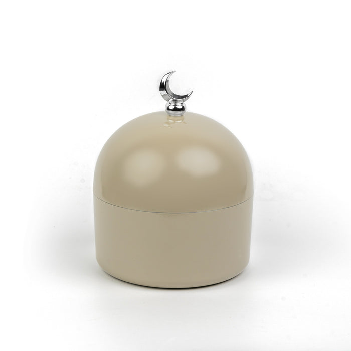 Toasty Taupe Moon Dome Jar with Sliver Crescent for Ramadan Eid Gifts and home decor