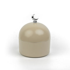 Toasty Taupe Moon Dome Jar with Sliver Crescent for Ramadan Eid Gifts and home decor