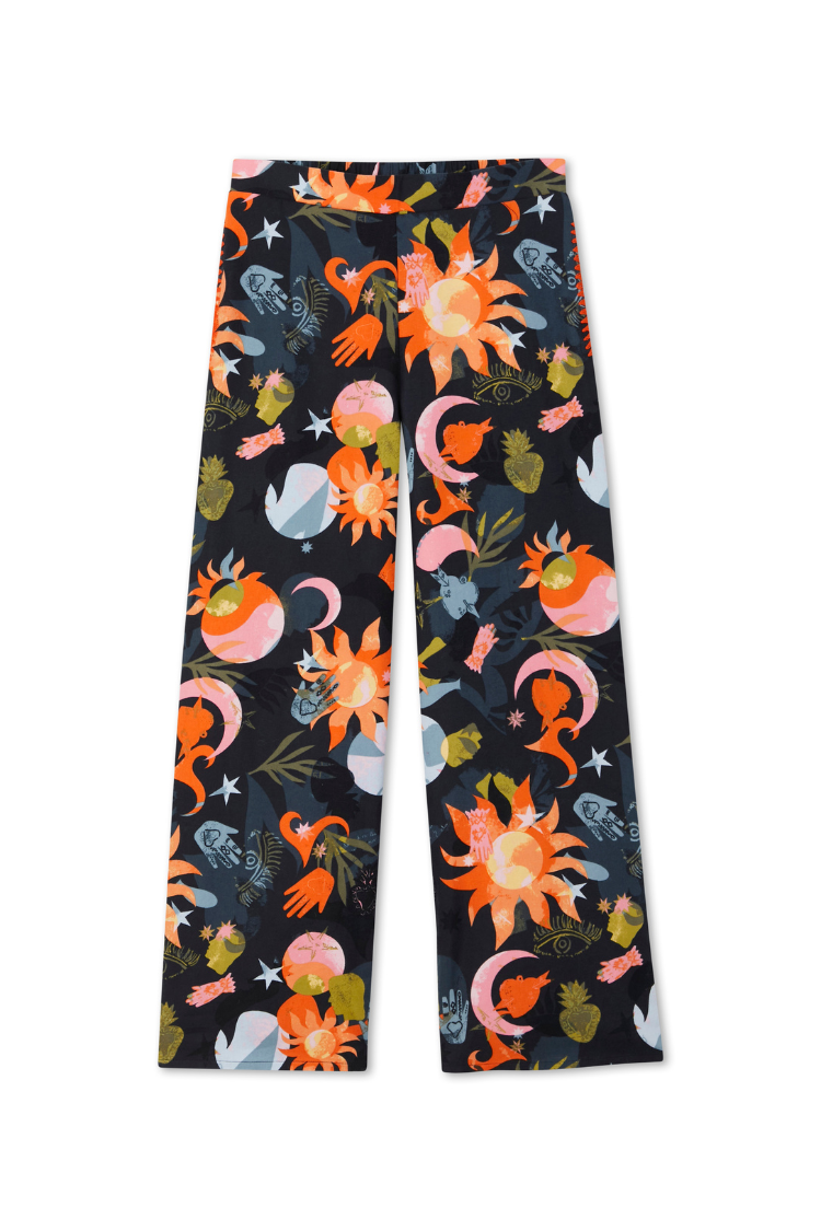 Navy Charm Button Through Pyjamas