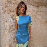 Blue and Lemon Kira Top