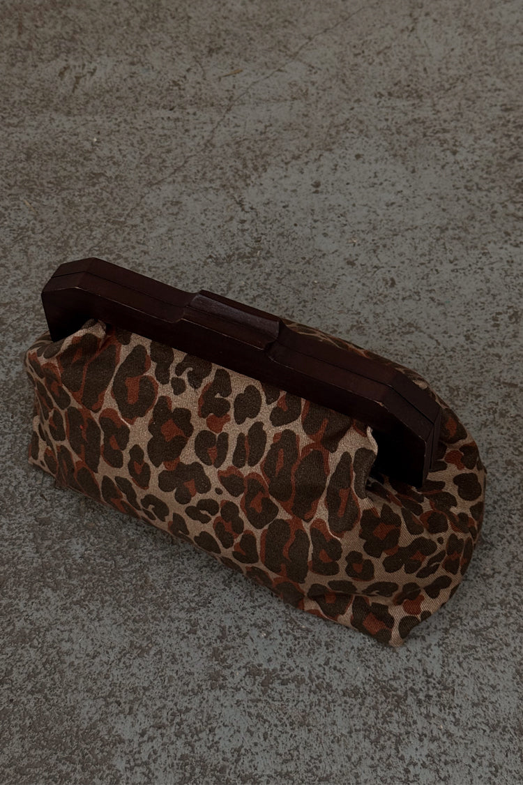 Lucia Leopard Denim Bag