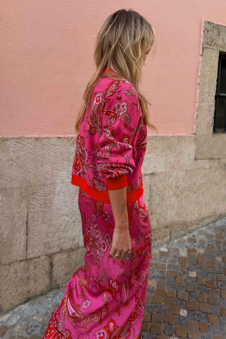 Pink Paisley Oslo Cardigan