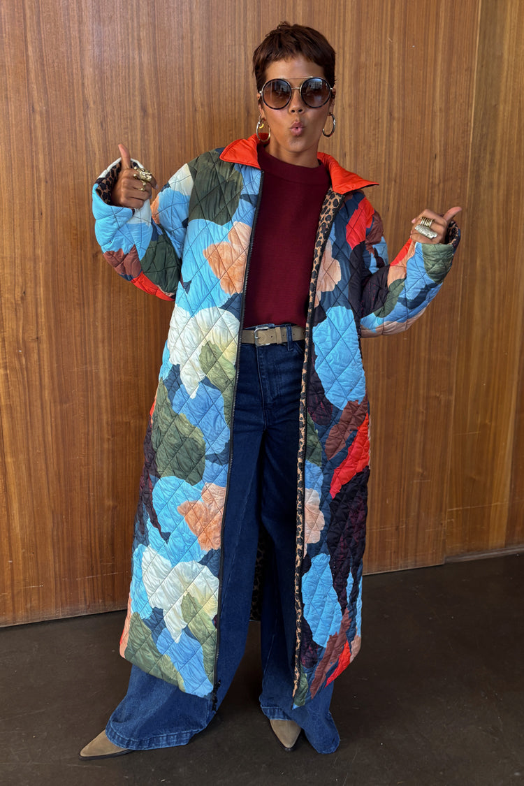 Navy Abstract Coat
