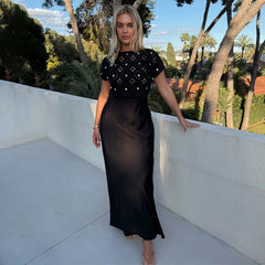Black Crochet Shell Elodie Dress Petite