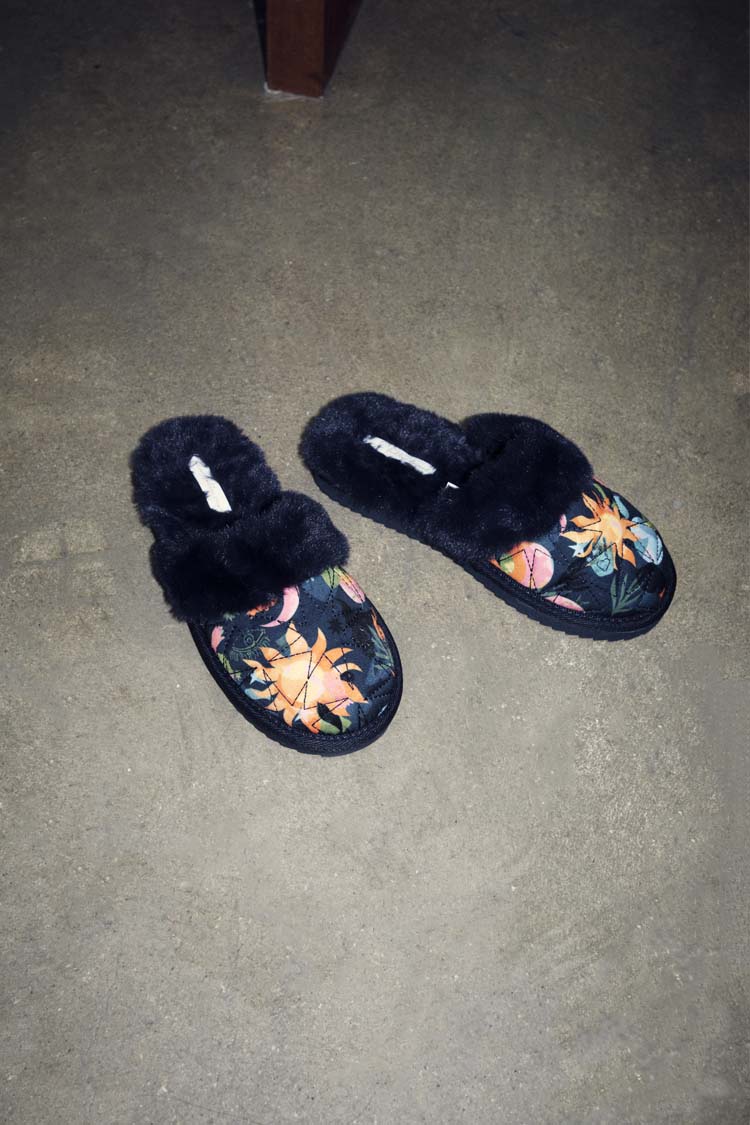 Navy Charm Mule Slippers