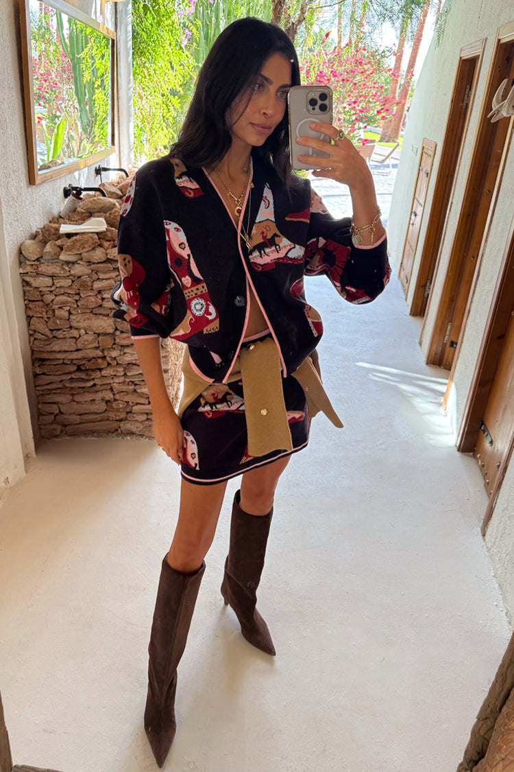 Navy Cowboy Boots Jake Skirt