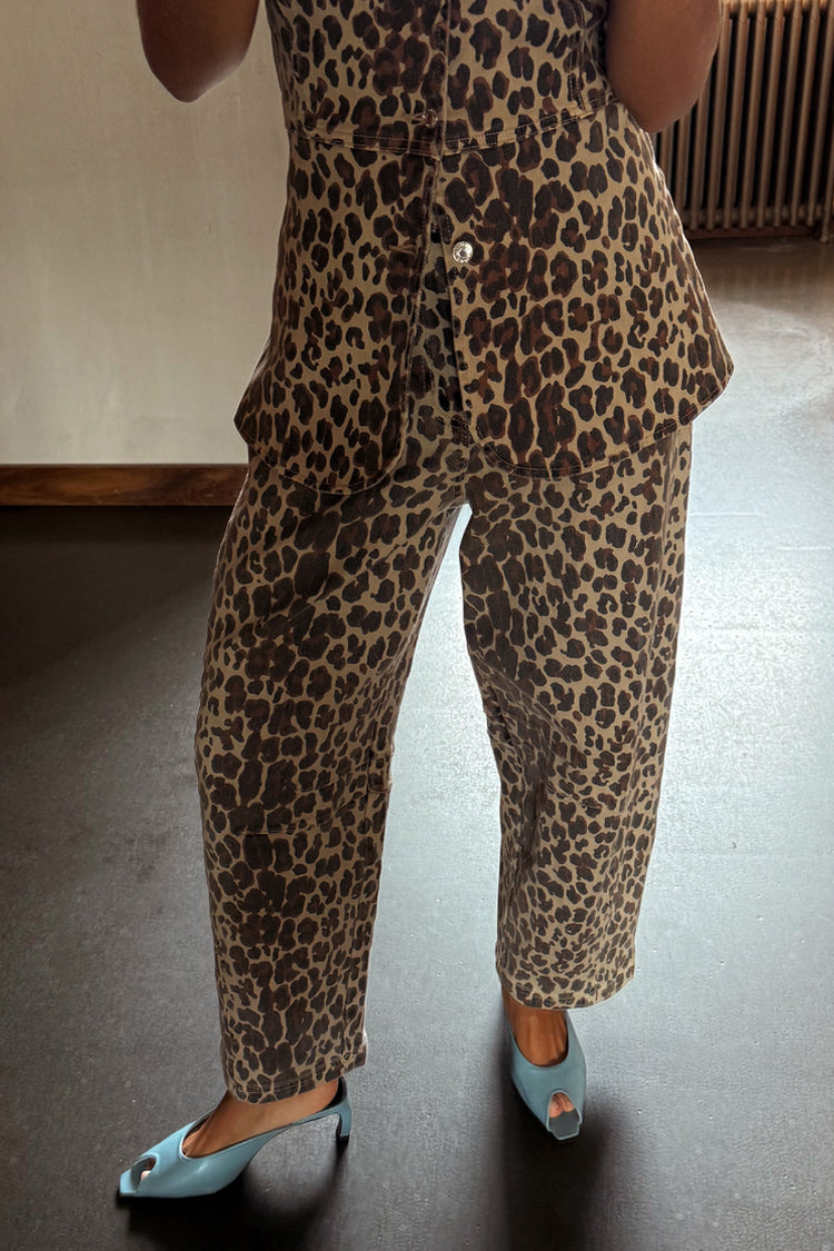 Leopard Barrel Jean Petite