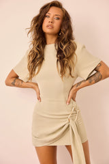 Noir Nights Woven Mini Dress - Matcha