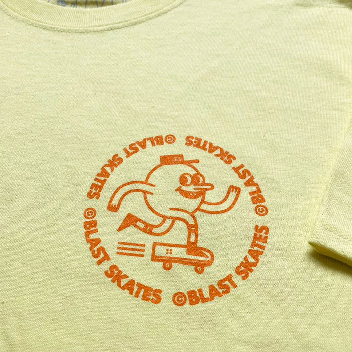 ORANGE ROUND LOGO - SOFT YELLOW T-SHIRT