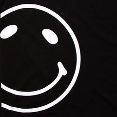 Side Smiley Back - Pullover Hood - Black
