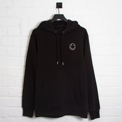 Side Smiley Back - Pullover Hood - Black