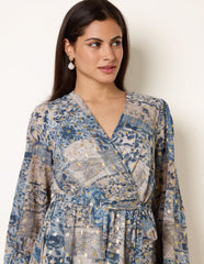 Foil Patchwork Mini Dress