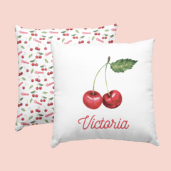 Sugar + Maple Custom Pillow | Centered Very Cherry