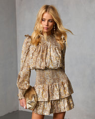 Willa Rae Printed Tiered Mini Dress