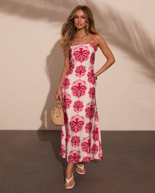Sunset Boulevard Tropical Abstract Maxi Dress