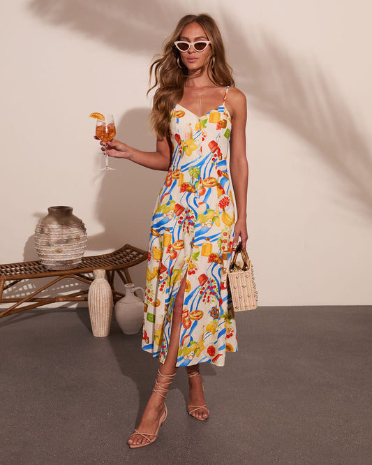 Coastal Cravings Novelty Print Midi Dress