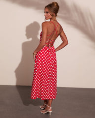Coastal Charm Polka Dot Midi Dress