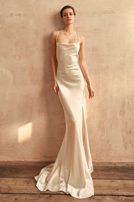 True Decadence Pippa Ivory Bridesmaid Satin Slip Dress