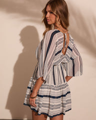 Tuscan Romance Striped Mini Dress