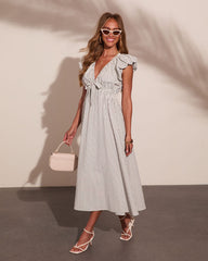 Summer Session Cotton Striped Midi Dress