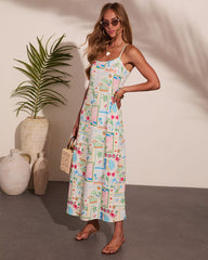 Horizon Coast Novelty Print Maxi Dress
