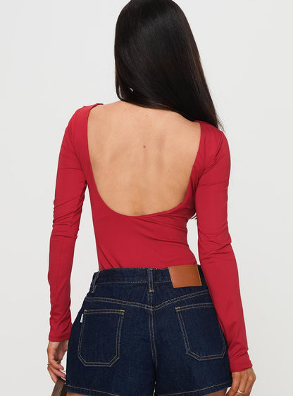 Beresford Long Sleeve Bodysuit Wine