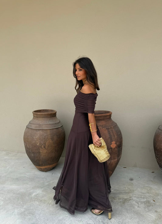 Toledo Dress in Brown - Shipping from 04/05 to 08/05