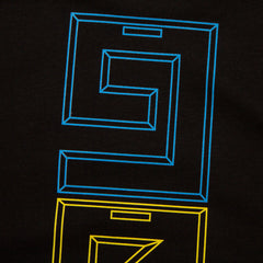 909 Colour Vertical Front Print - Tshirt - Black