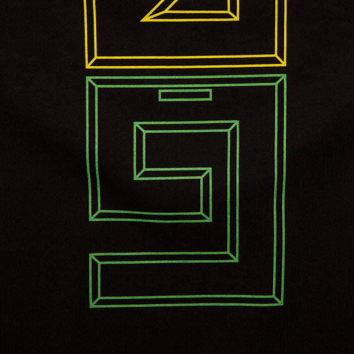 909 Colour Vertical Front Print - Tshirt - Black
