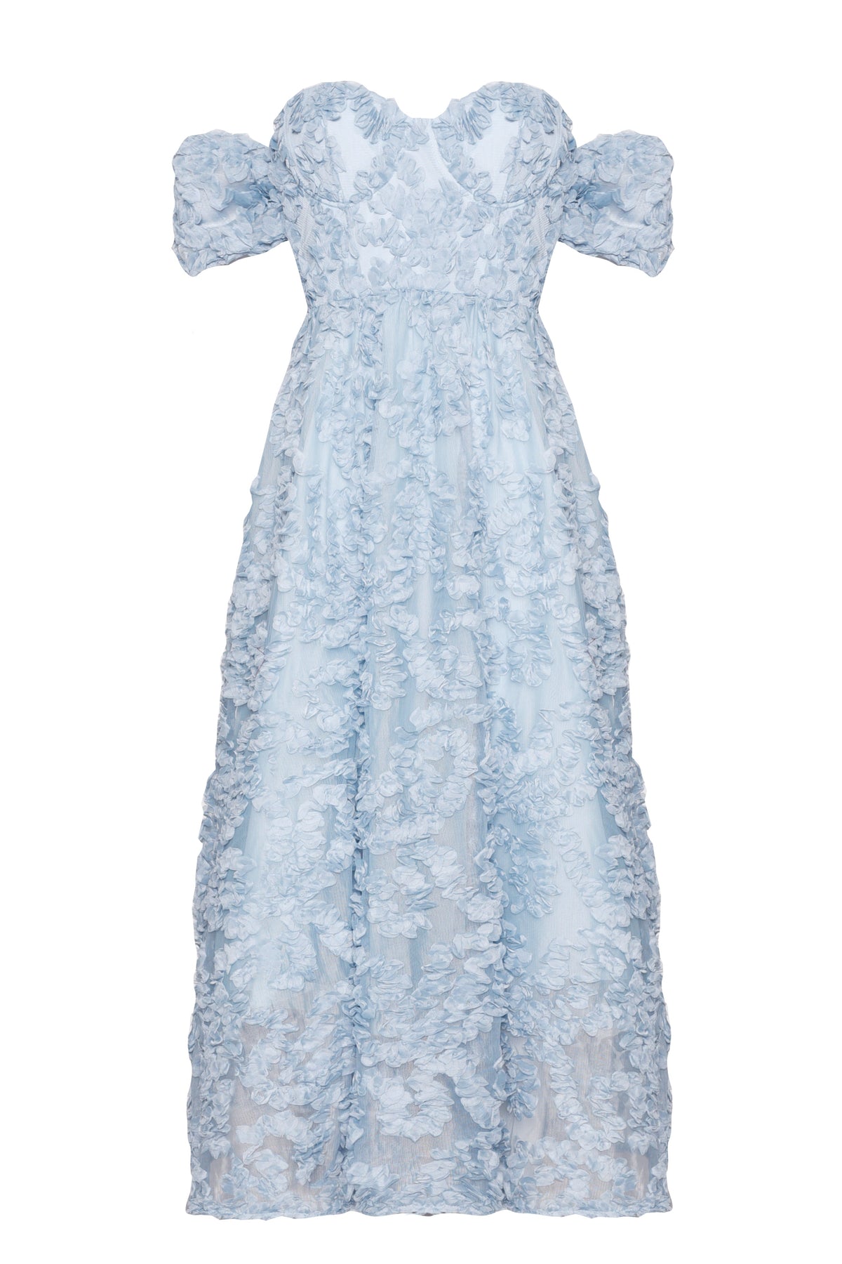 True Decadence Blue Amelia Blue Floral Bardot Skater Dress