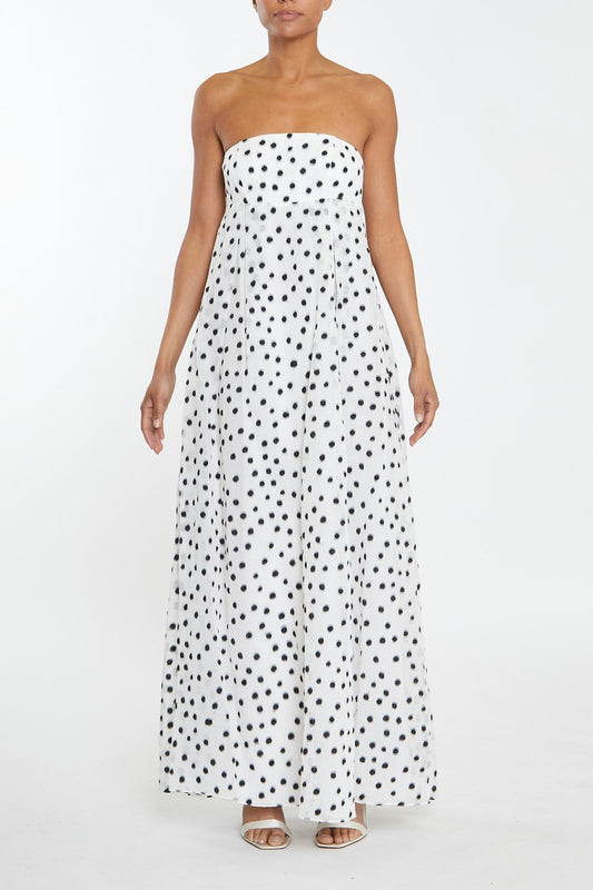 True Decadence White Aurelia Spot Maxi Dress