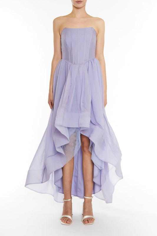 True Decadence Blue Winnie Corset Style Hi-Low Dress