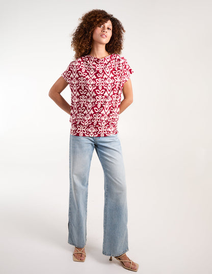 Cowl Neck Deep Hem Top
