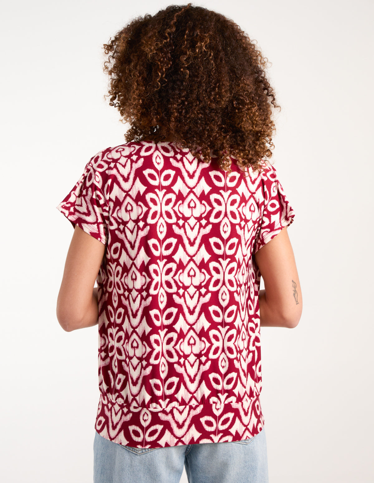 Cowl Neck Deep Hem Top