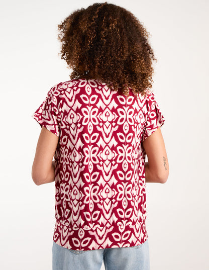Cowl Neck Deep Hem Top