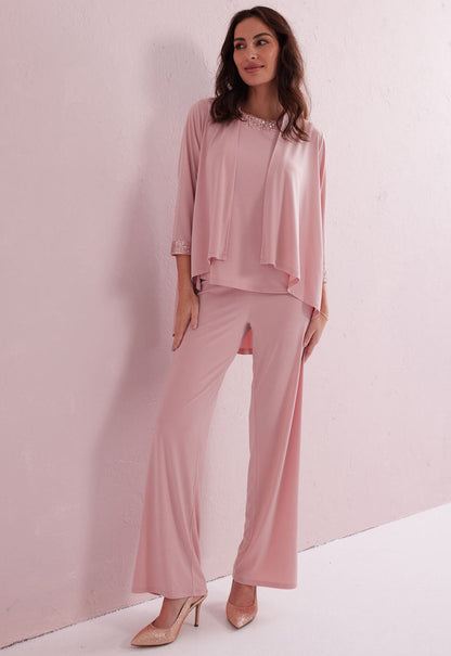 Samantha Jane Pink 3 Piece Trouser Suit