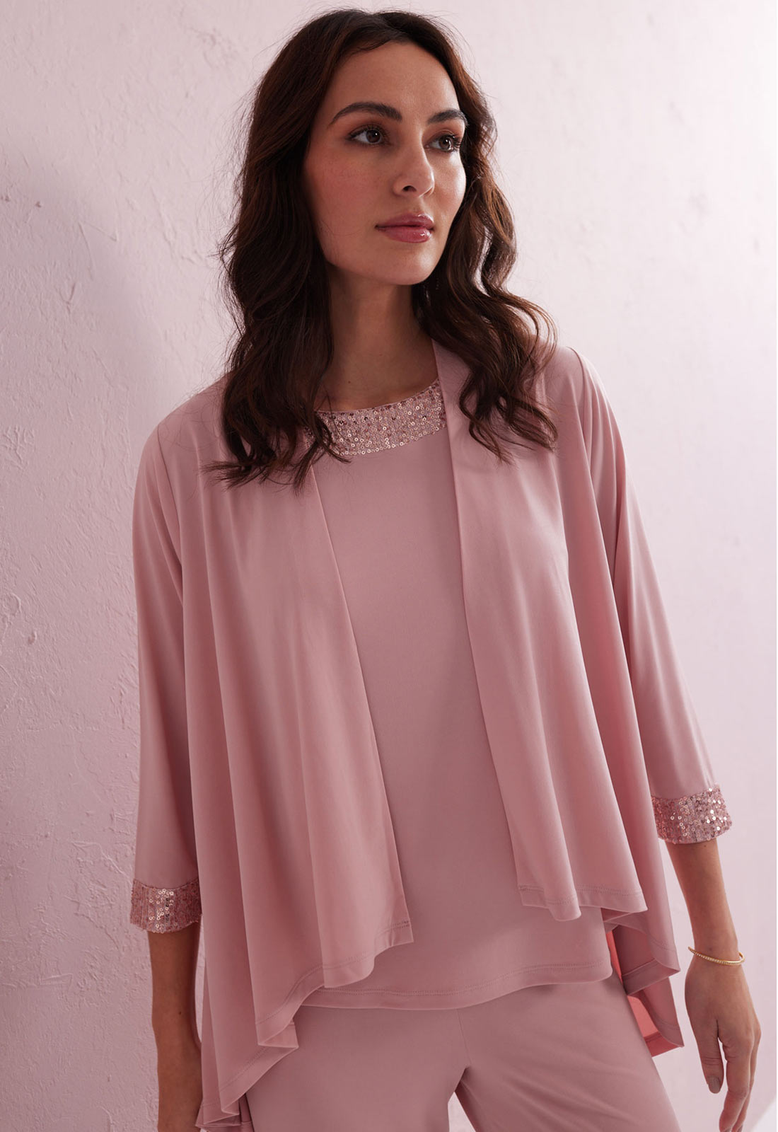 Samantha Jane Pink 3 Piece Trouser Suit