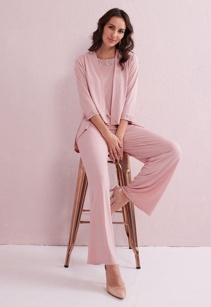 Samantha Jane Pink 3 Piece Trouser Suit