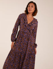 Ruffle Wrap Midi Dress