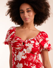 Ring Detail Milkmaid Mini Dress