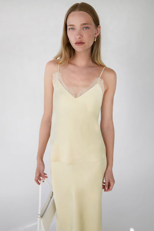 LACE TRIM SATIN CAMISOLE TANK