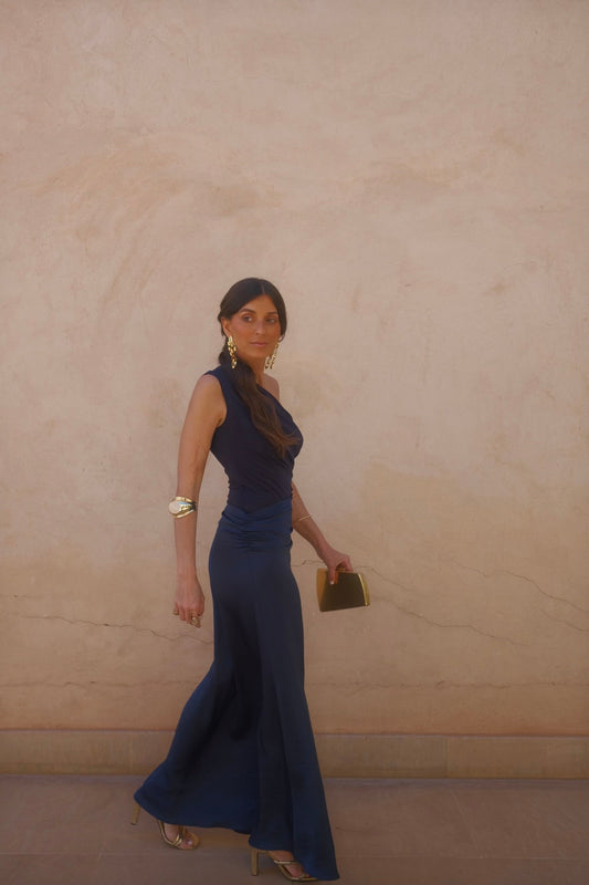 Amira Dress in Navy Blue